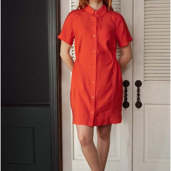 Darling Society Coffee Short Sleeve Dress Poppy Size M - Picture 1 of 6